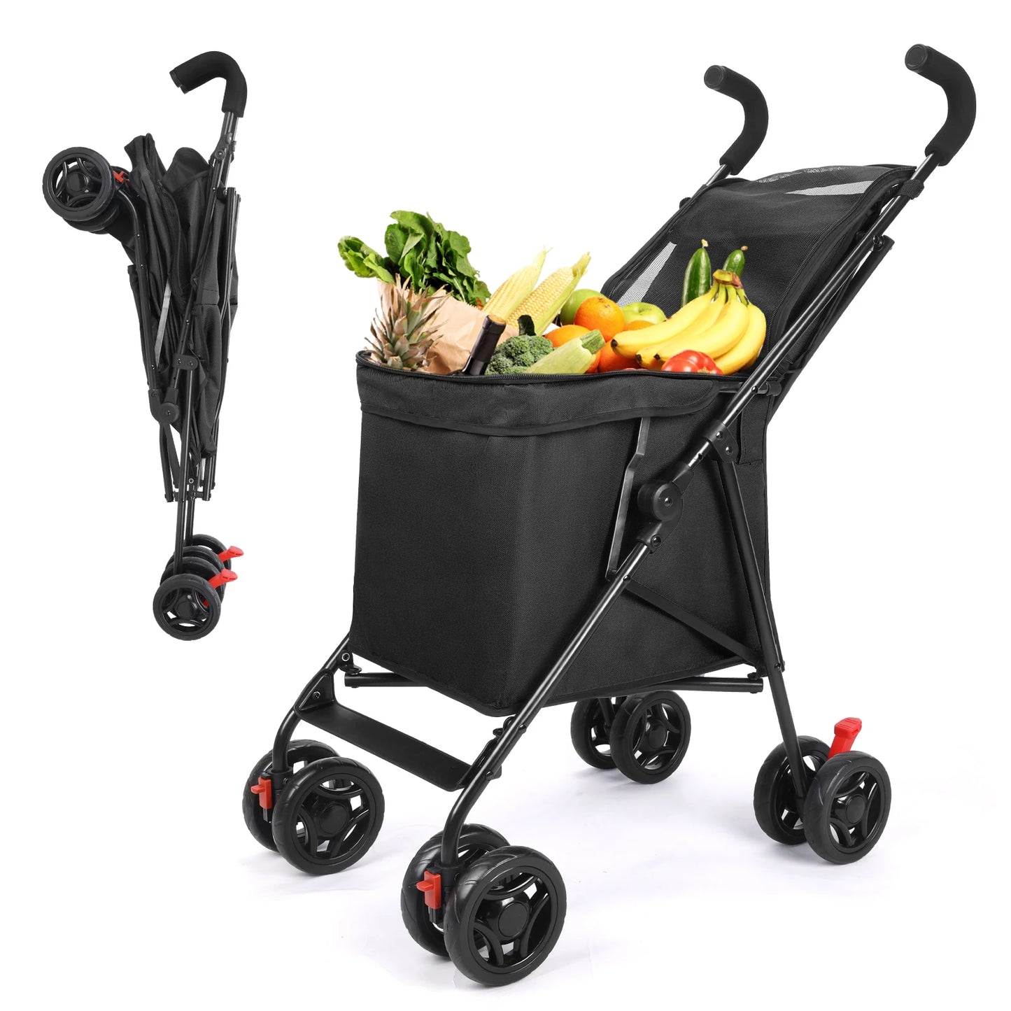 Wedyvko Garden Cart Heavy Duty Folding Wagon 75kg Capacity
