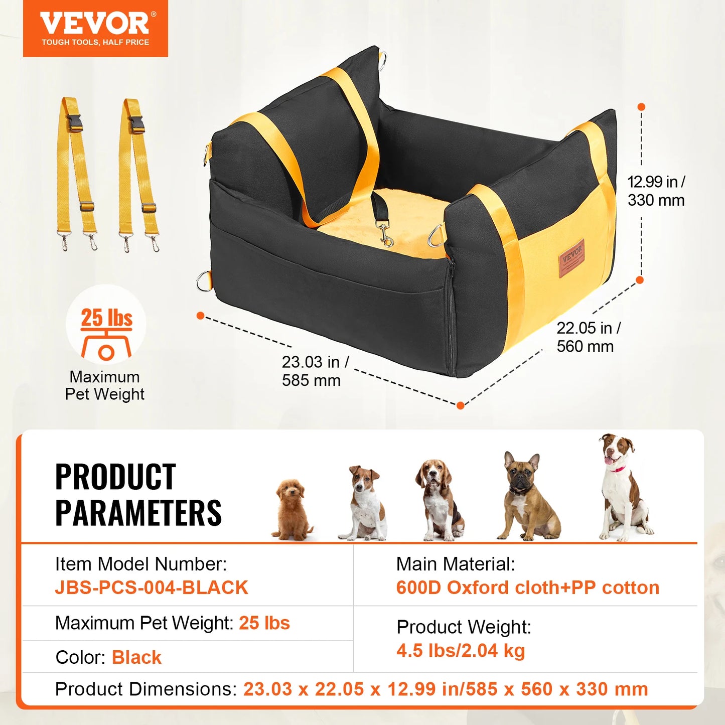 SucceBuy Waterproof Dog Car Seat Booster With ClipOn Safety Leash