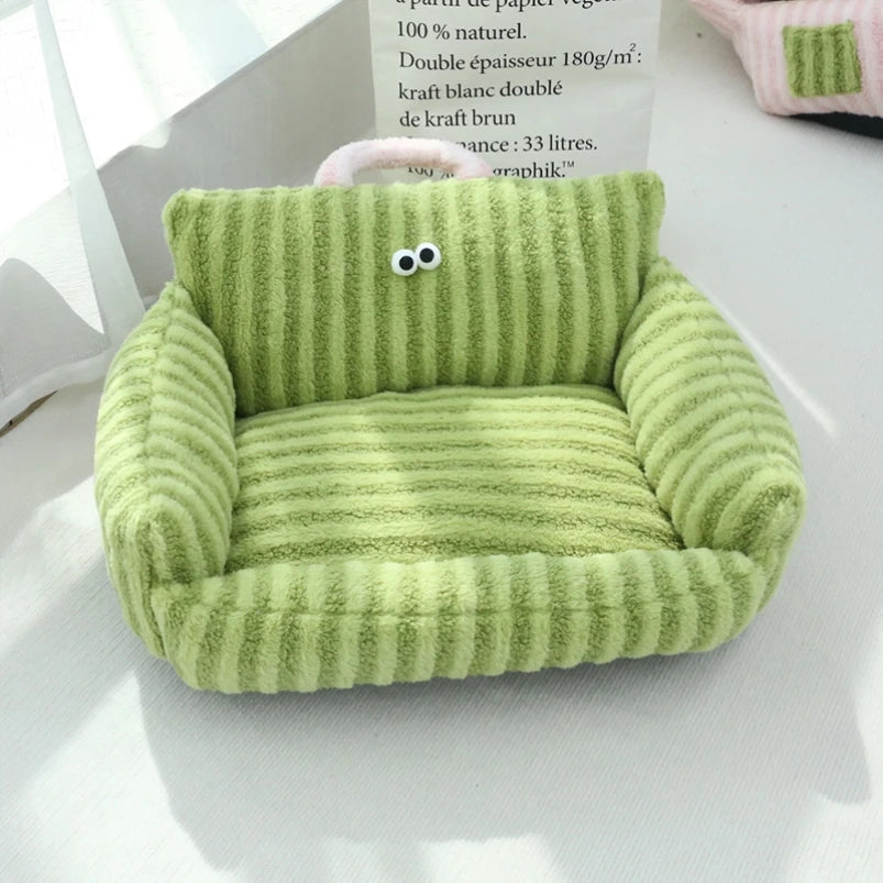 Linen Winter Warm Pet Bed Sofa For Small Dogs Cats