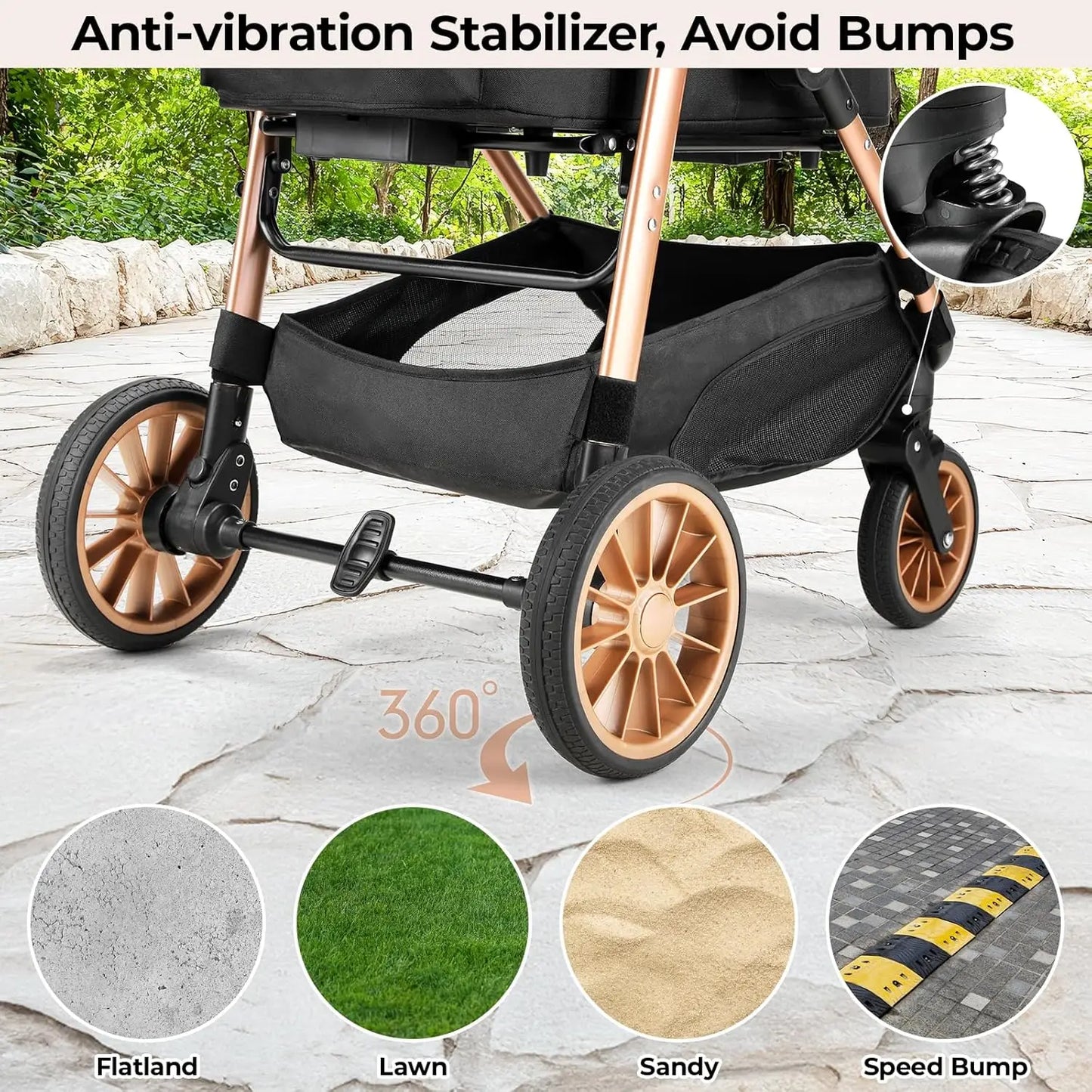 Foldable 360 Degree Cat And Small Dog Stroller 2In1