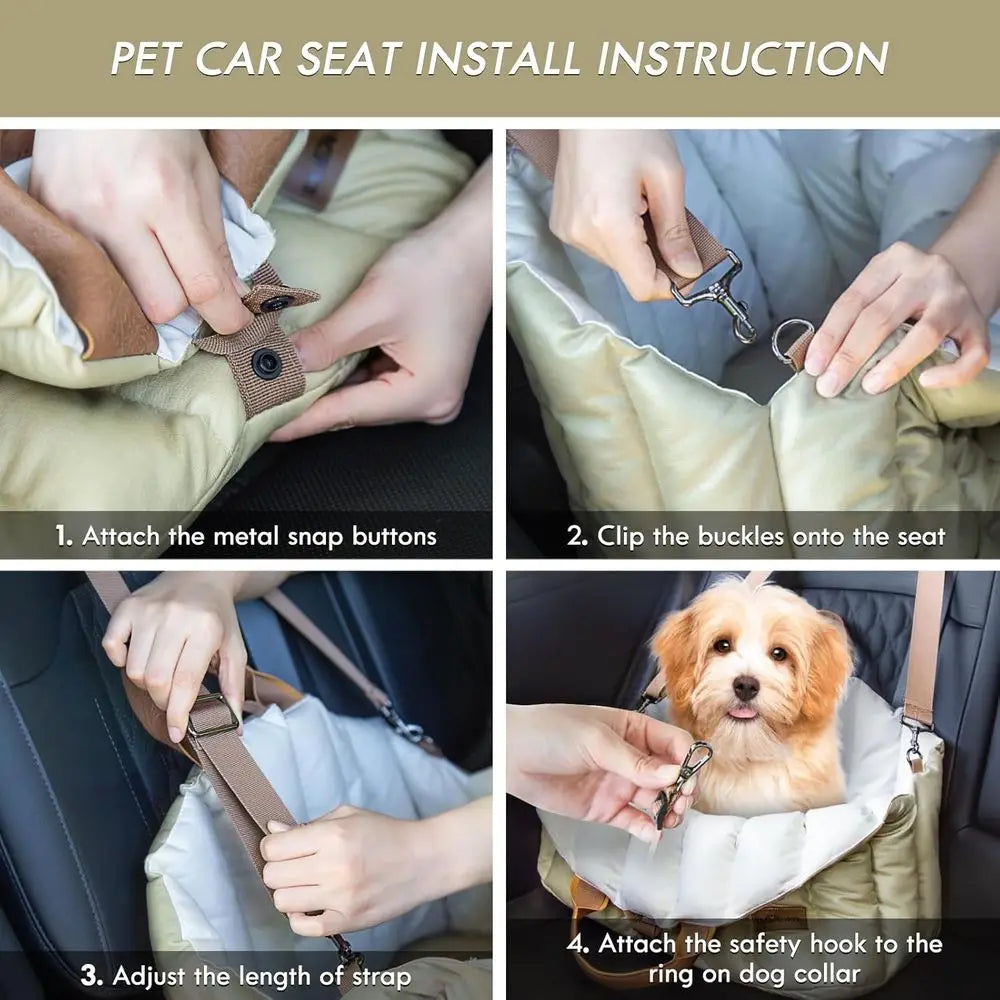 Dog Car Seat Travel Carrier Pet Bed Non Slip Booster