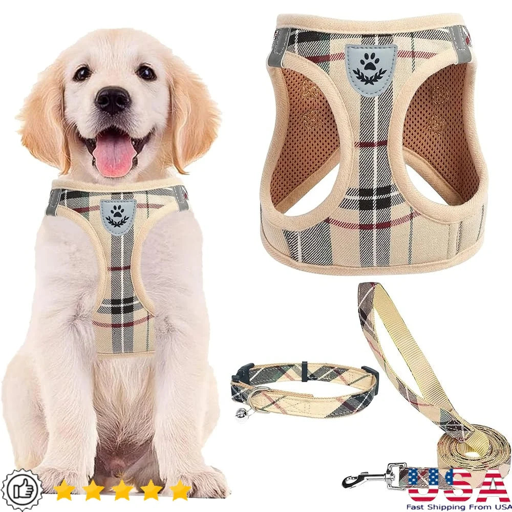 Fujian Dog Harness Set No Pull Step In Leash Breathable