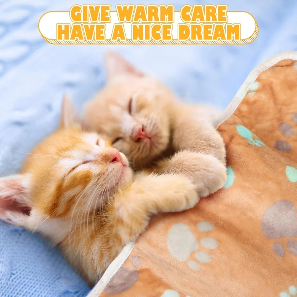 Cozy Fleece Pet Blanket Set For Puppies And Small Dogs