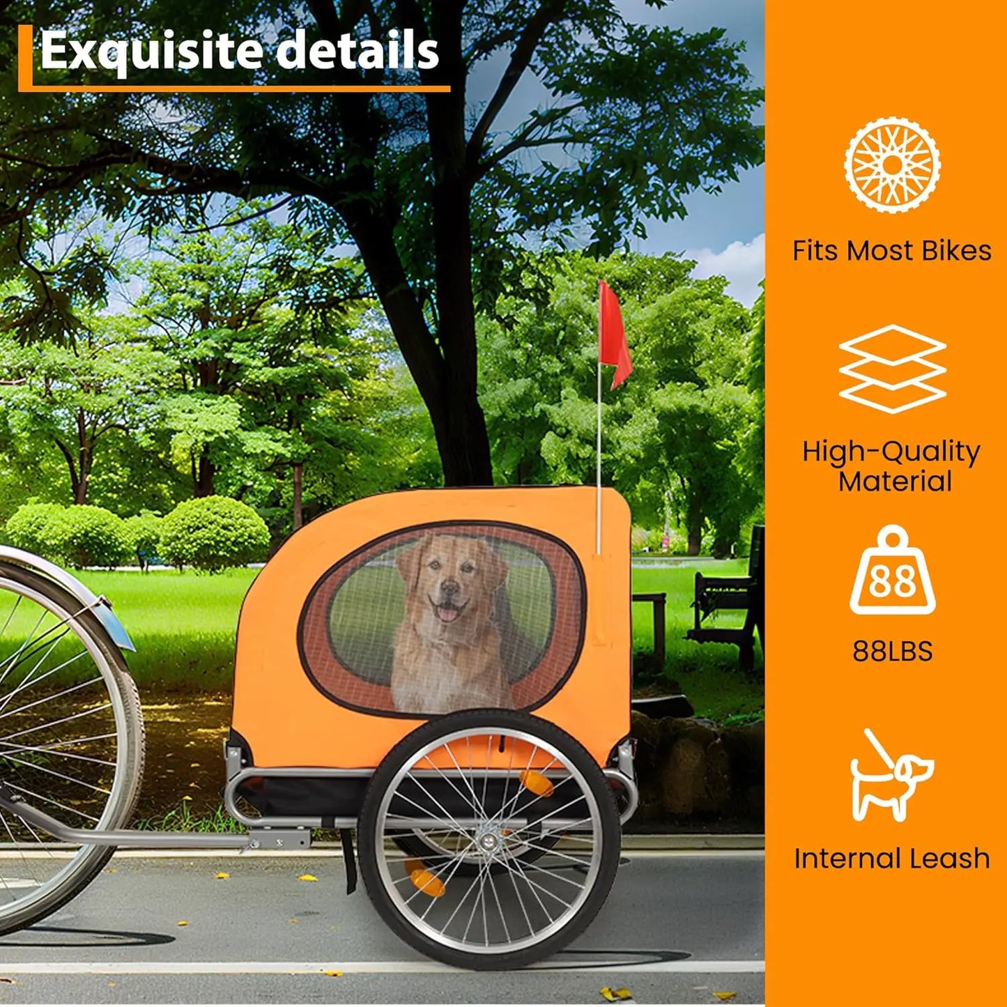 TWISTER.CK Dog Bike Trailer Carrier Foldable Oxford Fabric