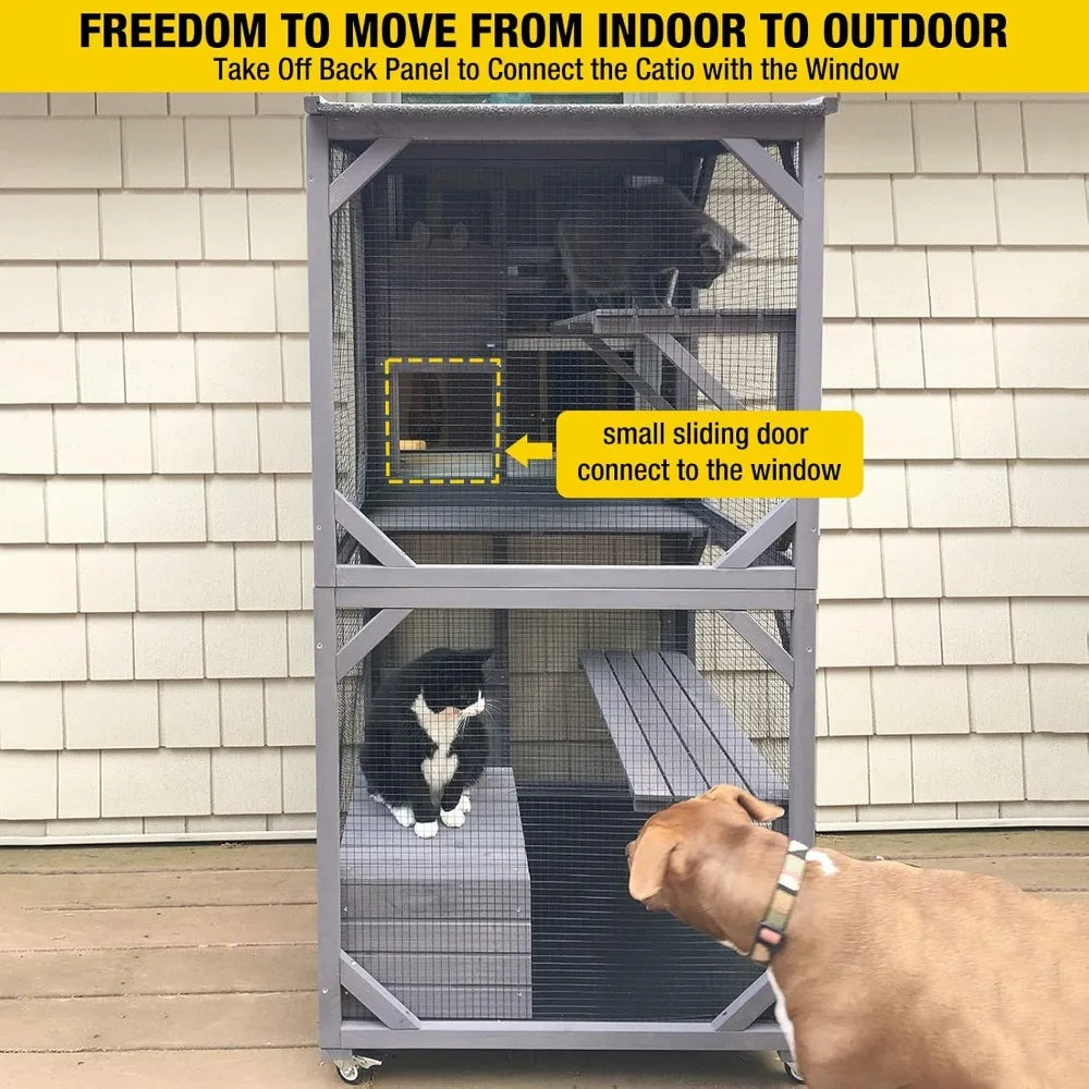 RBX Catio On Wheels Outdoor Cat Enclosure With Roof