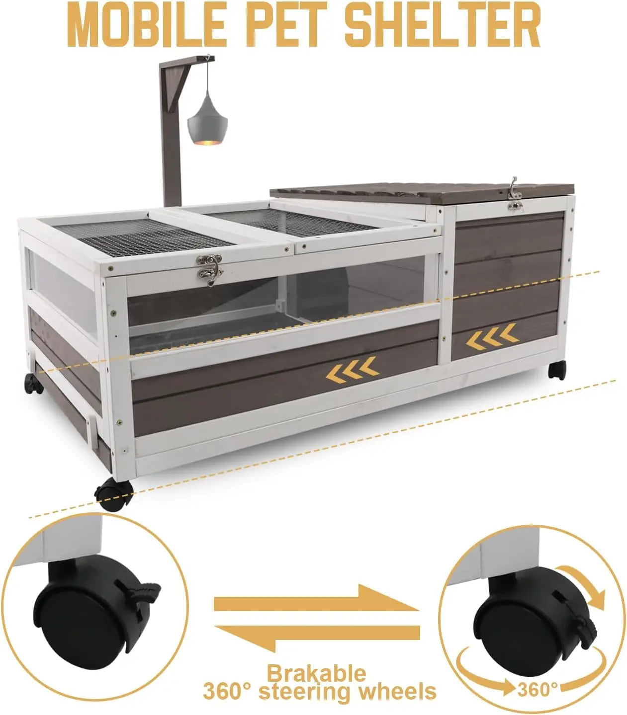 PetsCosset Tortoise Habitat On Wheels Wooden Tortoise Enclosure