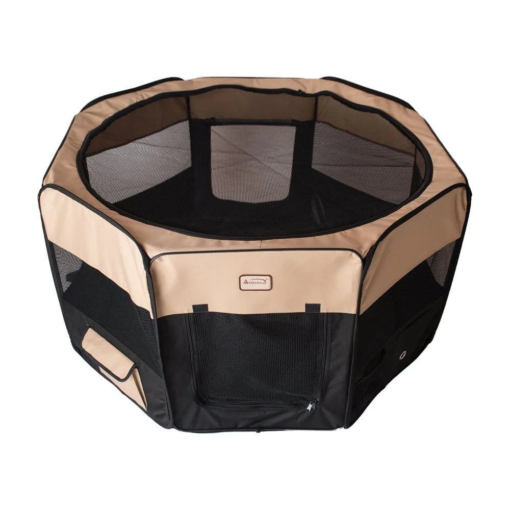 DUTRIEUX Portable Pet Playpen Zip-Off Top And Mesh Vents
