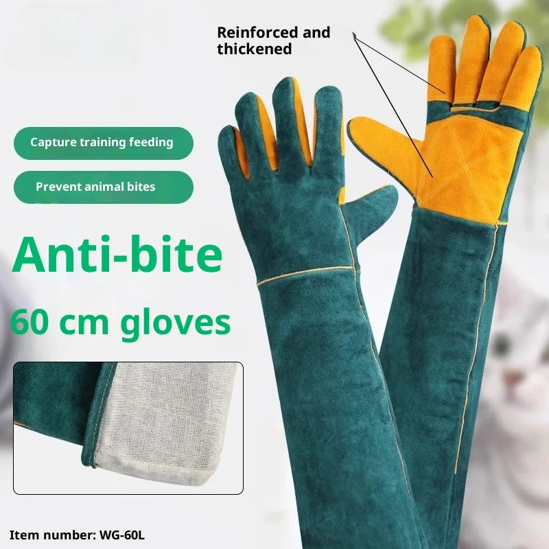 Leather Anti Bite Gloves For Dog Training And Scratch Protection