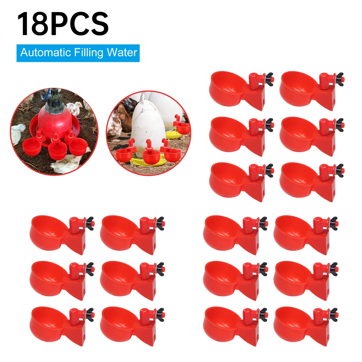 APWIKOGER Automatic Chicken Drinking Cup Waterer for Poultry