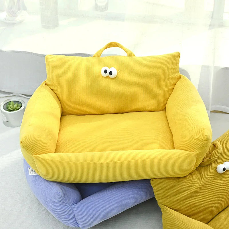 Linen Winter Warm Pet Bed Sofa For Small Dogs Cats