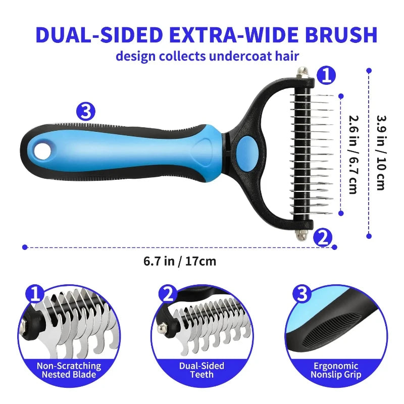 Deshedding Pet Brush Cat Comb Self Cleaning Grooming Tool