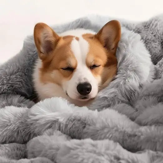 Ultra Soft Faux Fur Dog Blanket For Indoor Pets Washable