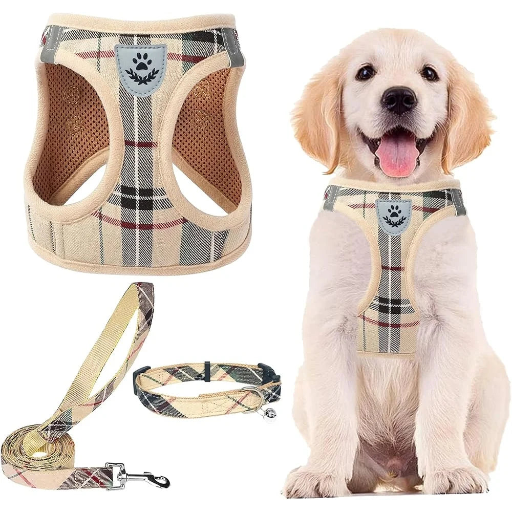 Fujian Dog Harness Set No Pull Step In Leash Breathable