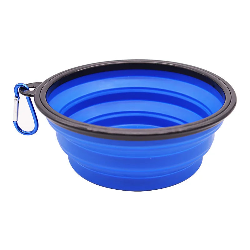 Folding Silicone Dog Feeder Bowl 2 In 1 Travel Dispenser