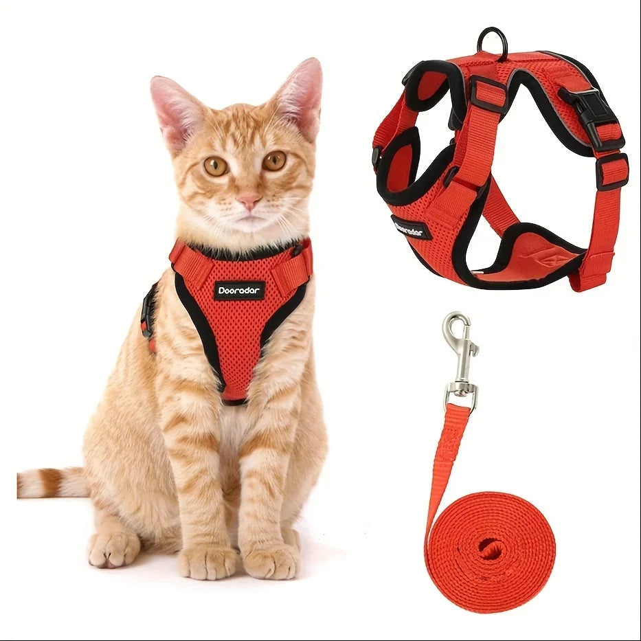Cat Leash Non-Slip Adjustable Leash Non-Slip Cat Leash Vest Pet Chest Carrier
