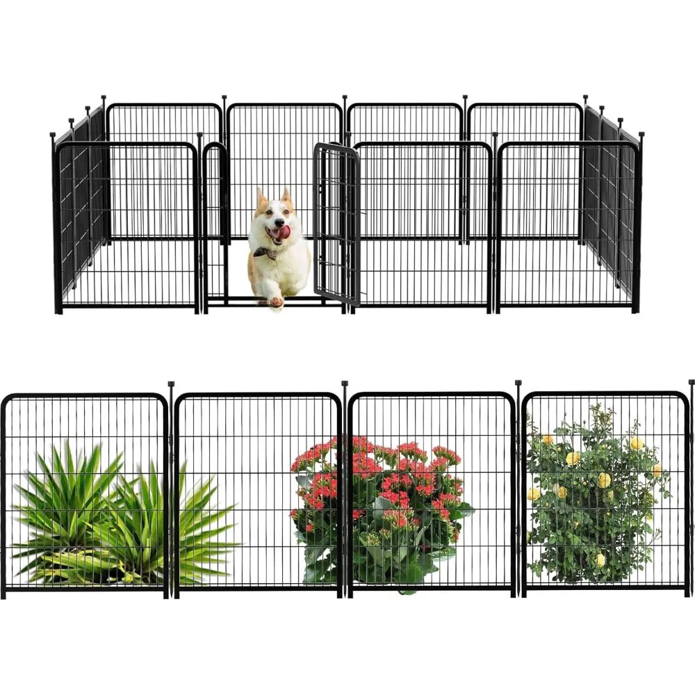 Hignconcerned Outdoor Metal Dog Fence Ten Panels For Yard