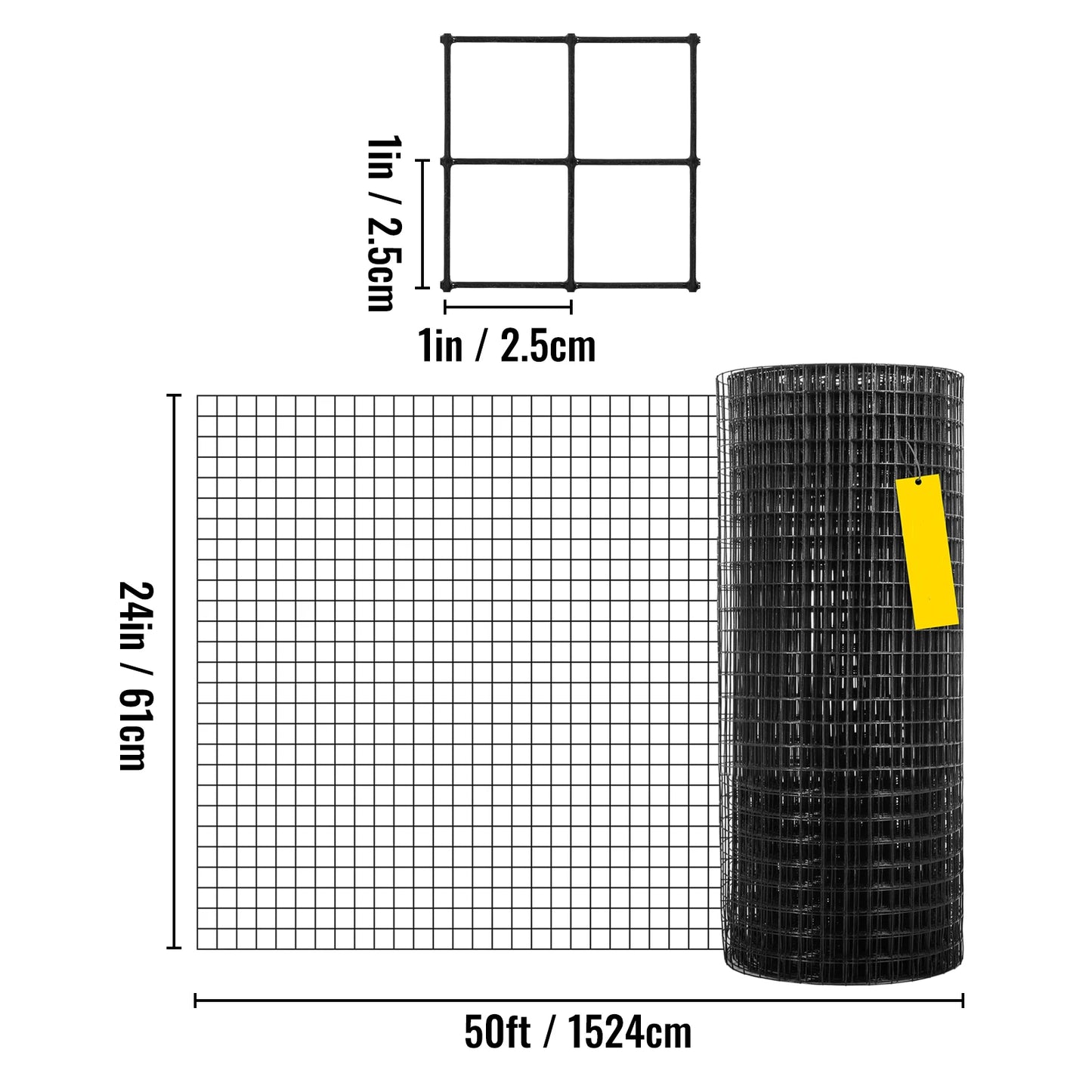 SucceBuy Vinyl Coated Welded Wire Fence Hardware Cloth 16 Gauge