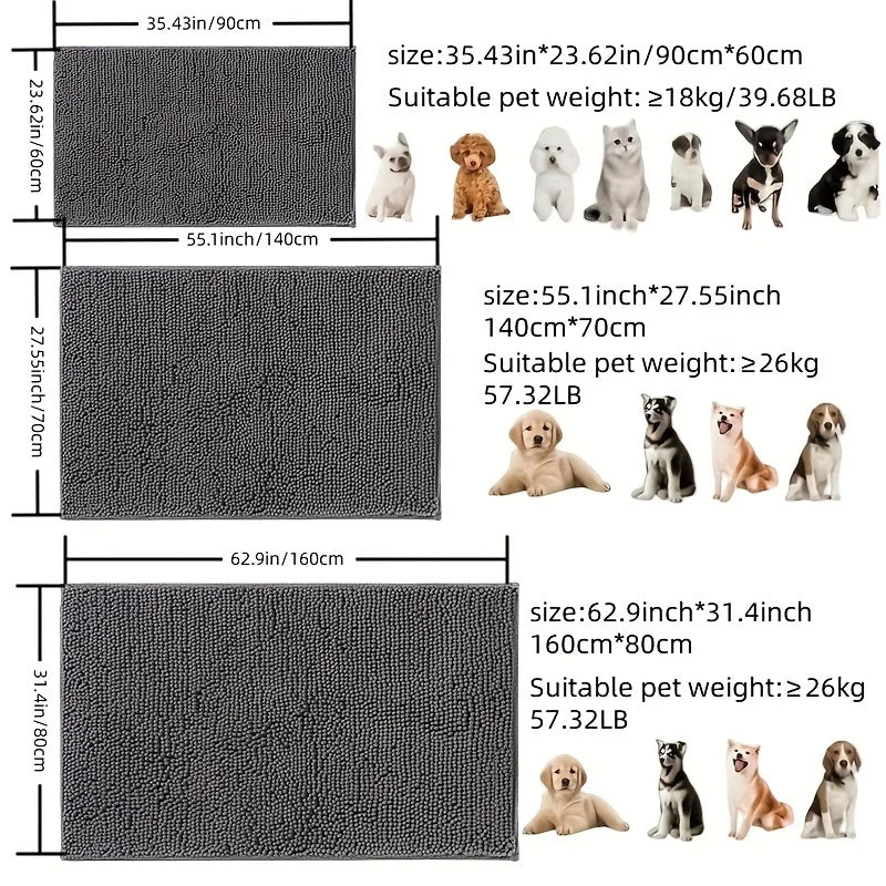 Dog Door Mat For Muddy Paws Absorbs Moisture And Dirt
