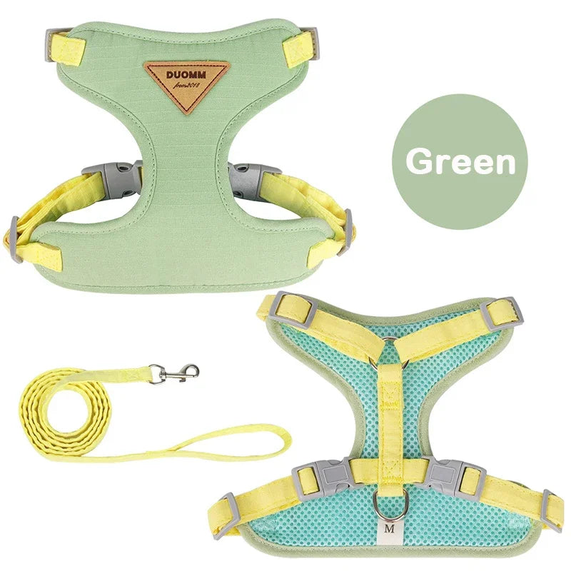 Puppy Harness And Leash Set Breathable Pet Chest Vest