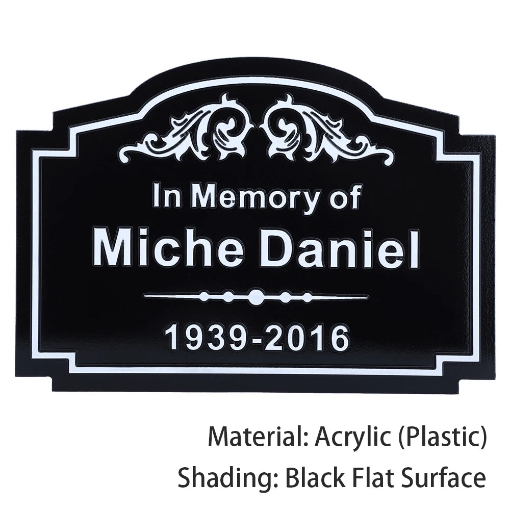 BILEEDA Personalized Memorial Plaque Engraved for Loved Ones Grave Marker