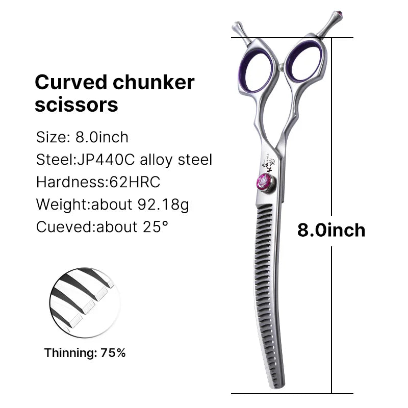 Fenice 7.0/8.0inch Professional Dog Grooming Scissors Thinning Chunker Shears JP440C Pets Dogs Groomer Tools