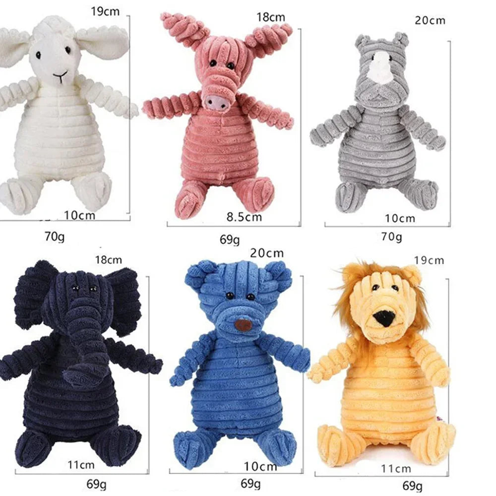 Corduroy Plush Dog Toy Bite Resistant Squeaky For All Dogs