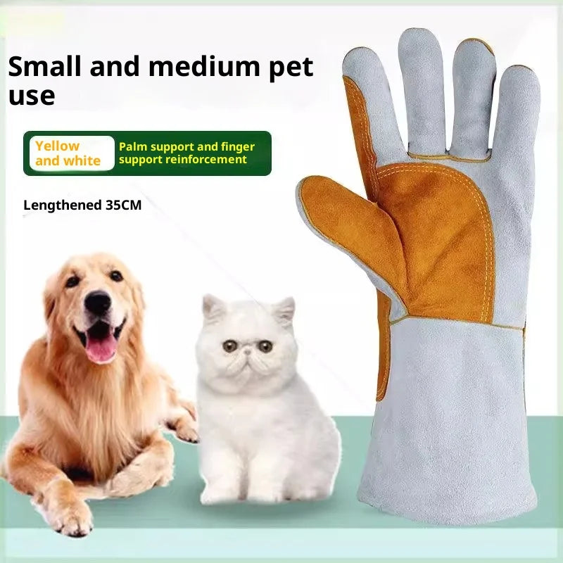 Leather Anti Bite Gloves For Dog Training And Scratch Protection