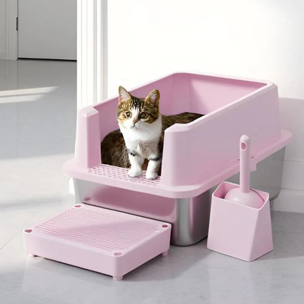 Stainless Steel Litter Box With Odor Control For Cats