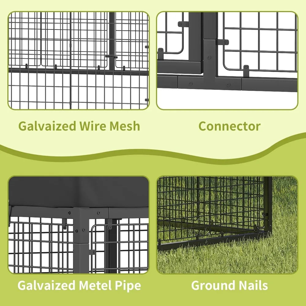 Hign-concerned Heavy Duty Outdoor Dog Kennel Enclosure Roof