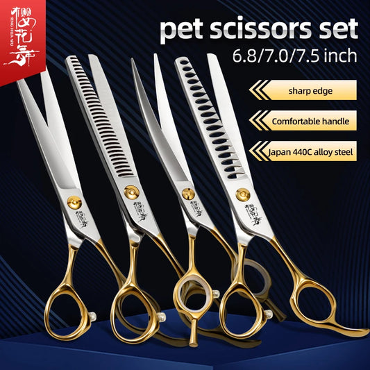 Sakura Dance Professional Pets Scissors Grooming Set For Dogs 440C