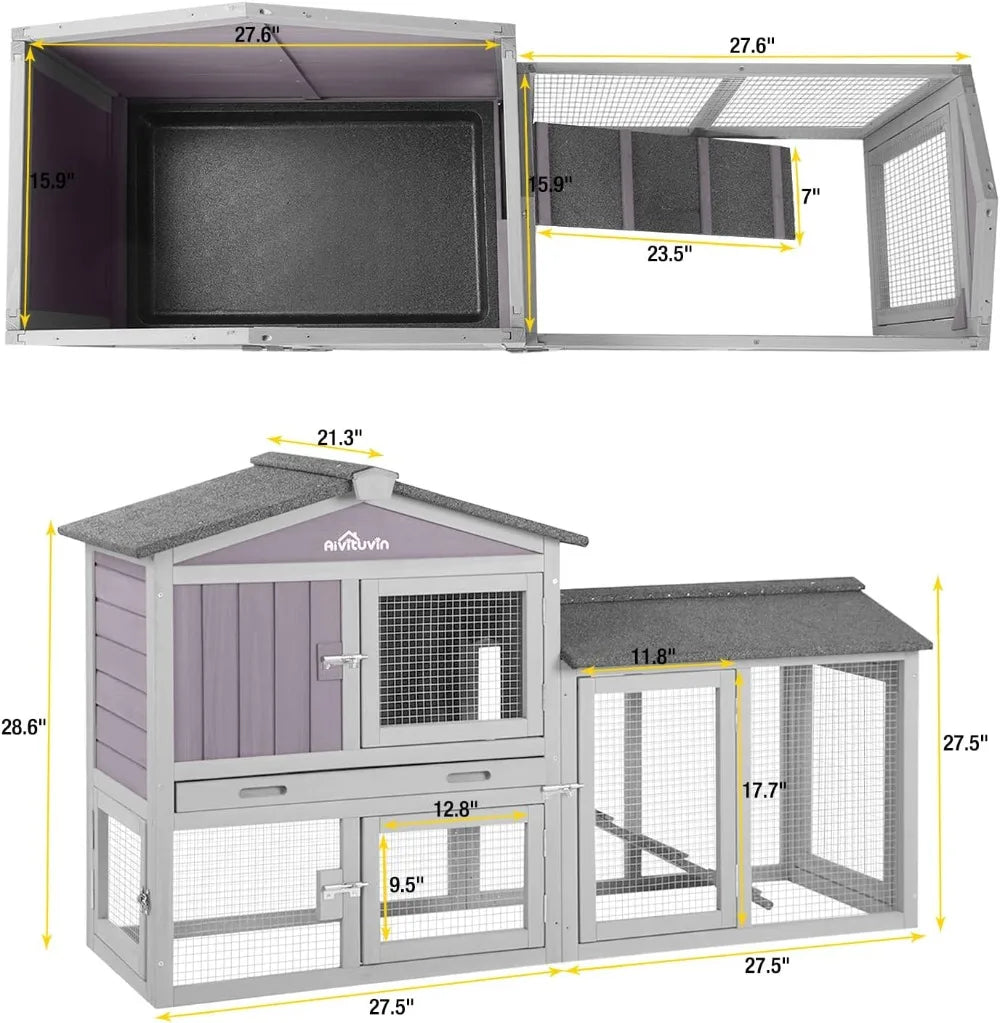 XMSJ Expandable Wooden Chicken Coop For Two Chickens Hen House