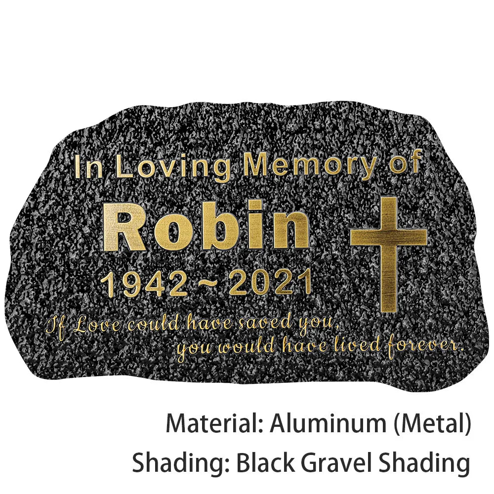 BILEEDA Personalized Memorial Plaque Engraved for Loved Ones Grave Marker