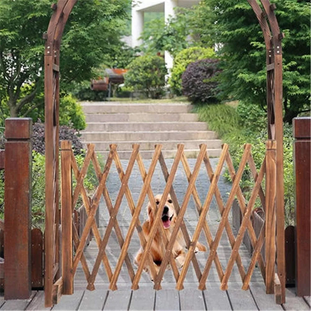 BXKCFYBSQ Garden Fence Retractable Wooden Trellis Gate
