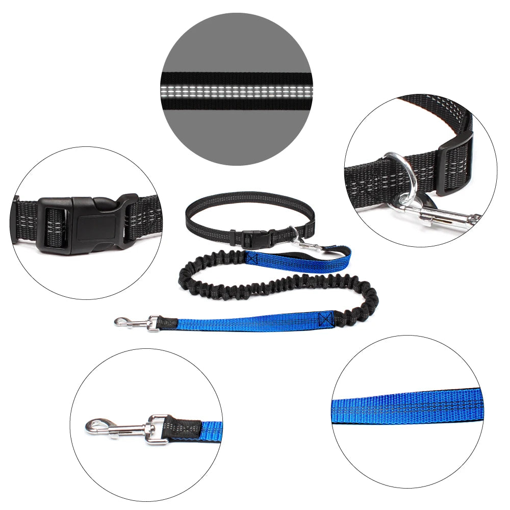 NONECN Hands Free Dog Leash Adjustable Waist Belt Reflective