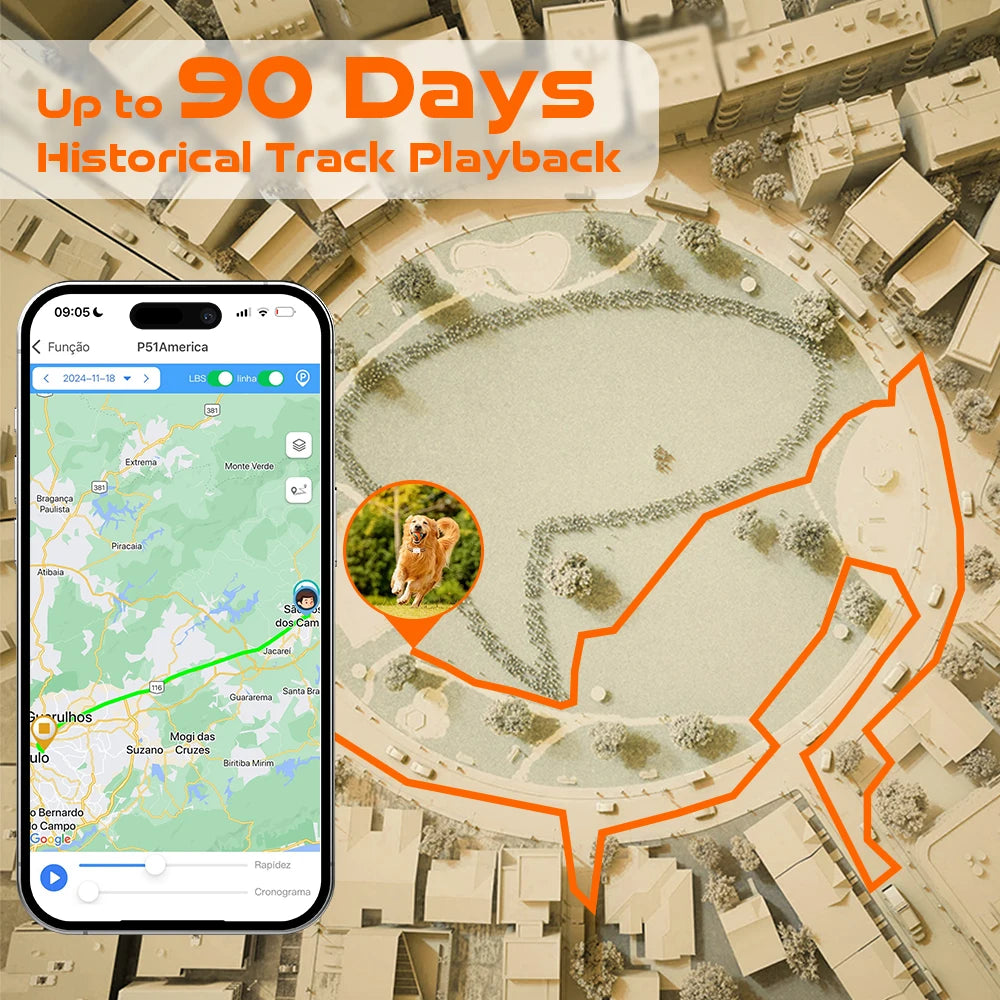 4G Dog GPS Tracker Smart Collar With Geo Fence Included