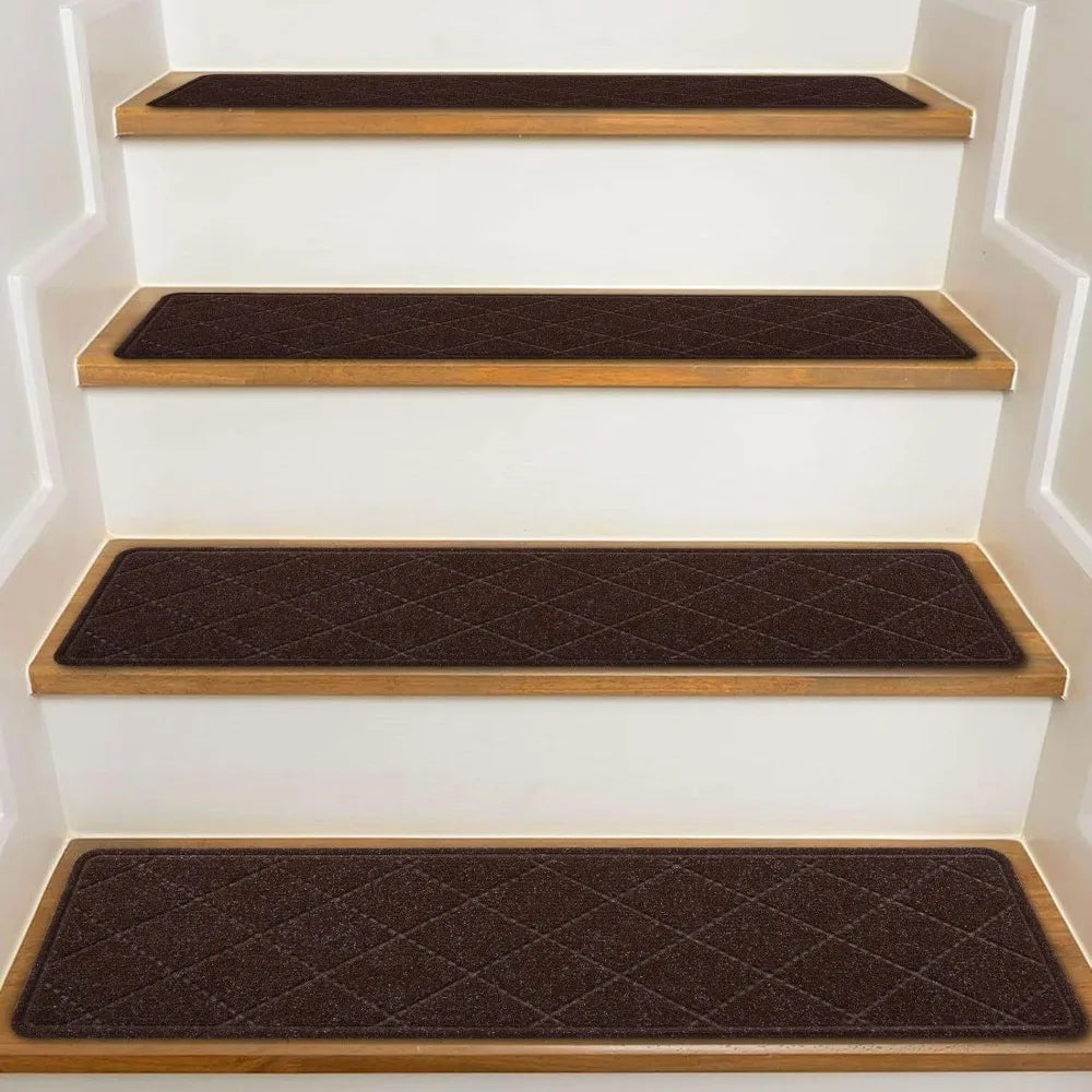 1pc Trendy Non-Slip Stair Treads Self-adhesive 8x30 Inch Stair Mats Reusable Washable Stair Runner Rugs Indoor Use