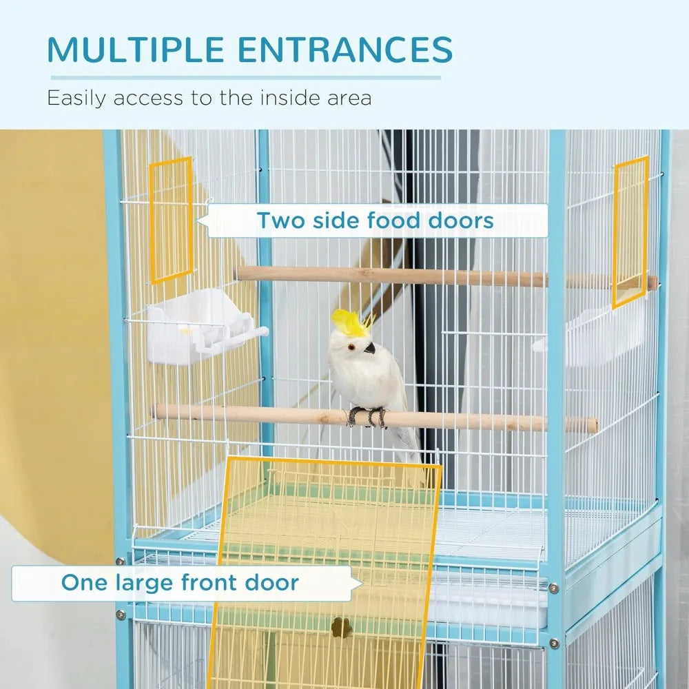 Indoor Multi Door Bird Aviary For Canary Finch Conure