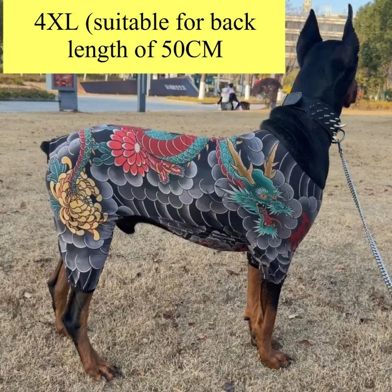 Dog Tattoo Print Shirt For Pets Four Seasons Dog Apparel