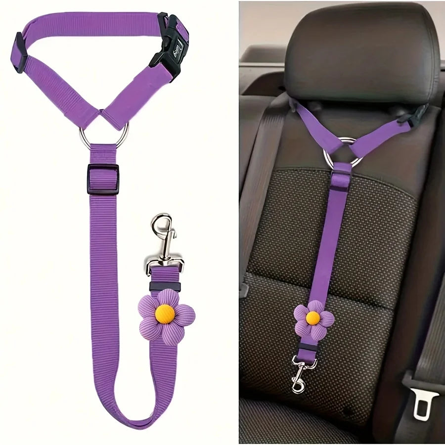 Dog Seat Belt For Vehicle Secure Pet Car Tether Leash
