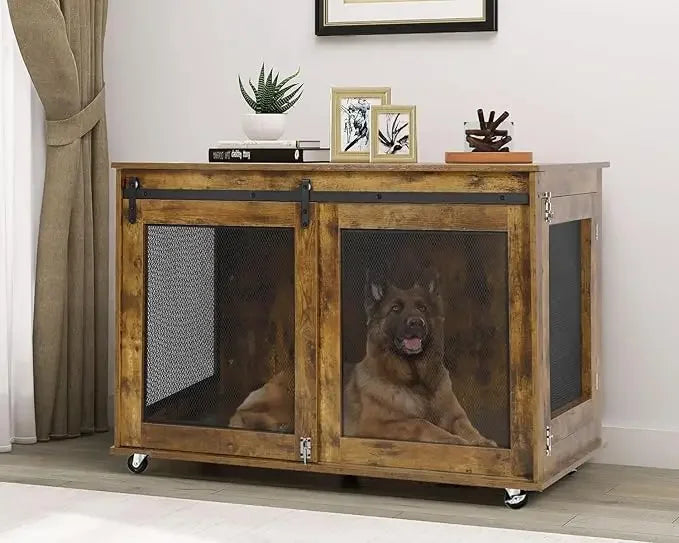 Heavy Duty Wooden Dog Crate Kennel Indoor Decorative Table