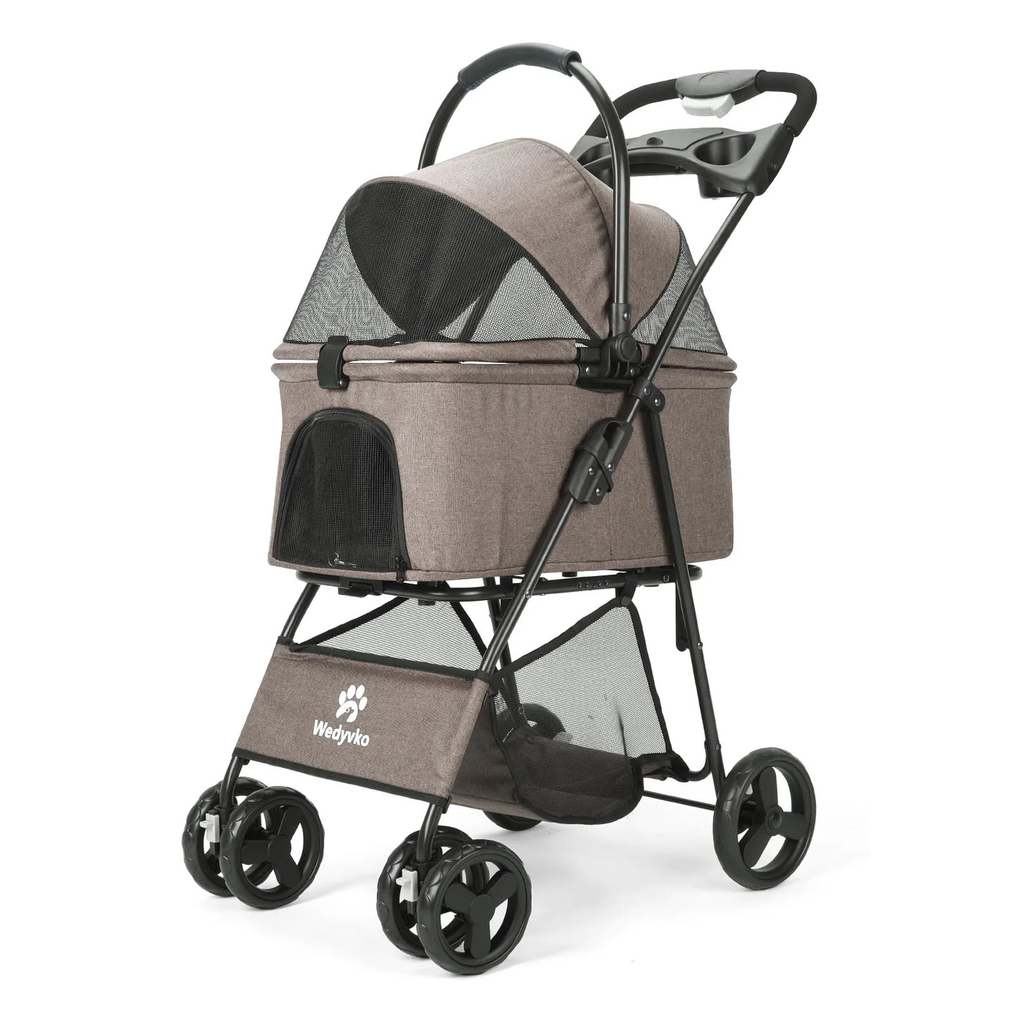Three-In-One Pet Stroller With Removable Carrier For Small Pets