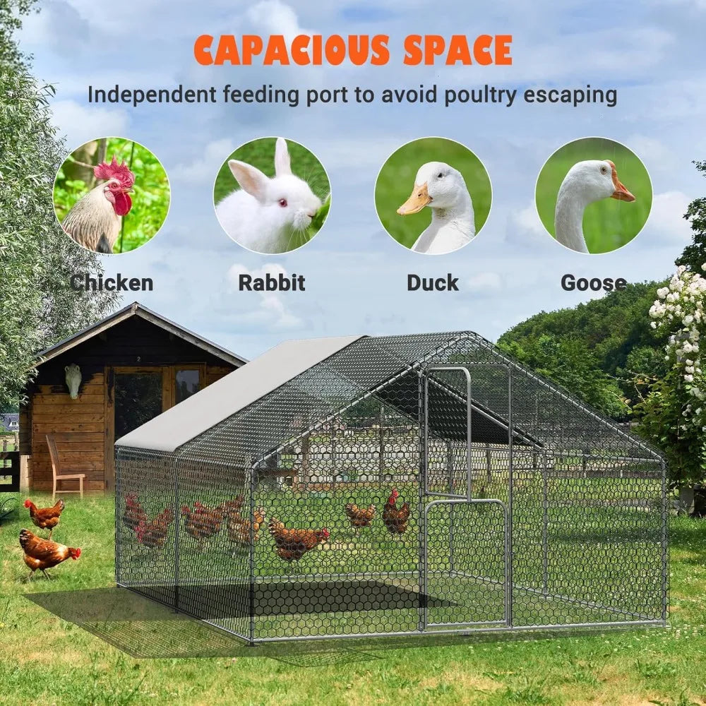 XMSJ Walk In Chicken Coop Outdoor Weather Resistant