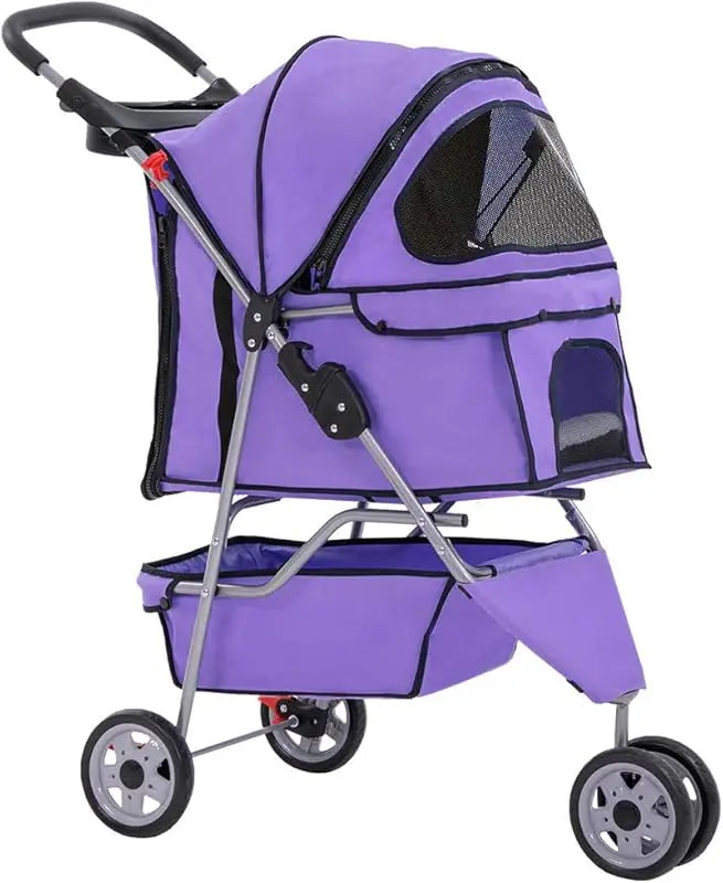 Hign-concerned 3-Wheel Pet Stroller Breathable Mesh Carrier