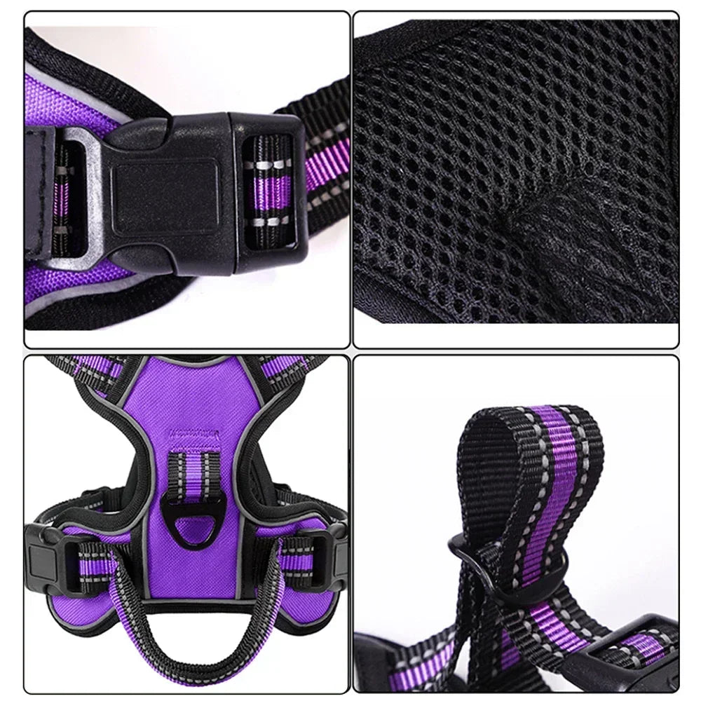 NONECN Reflective Adjustable Nylon Dog Harness Vest No Pull