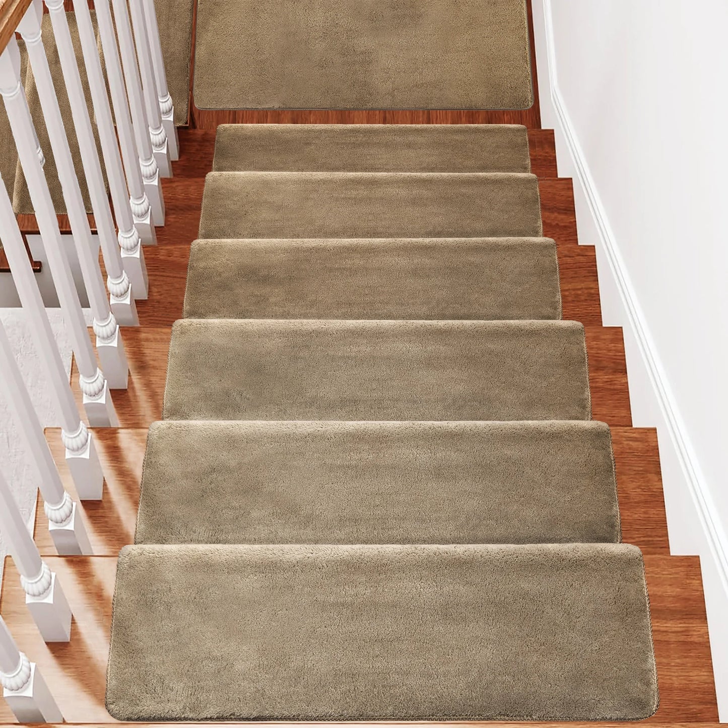 NONECN Bullnose Non-Slip Stair Treads Ultra Plush Peel and Stick
