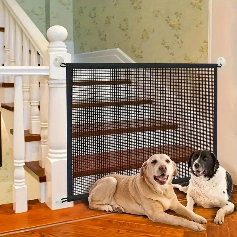Heavy Duty Dog Barrier Fence With Hooks Foldable Mesh Gate