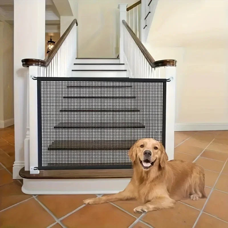 Heavy Duty Dog Barrier Fence With Hooks Foldable Mesh Gate