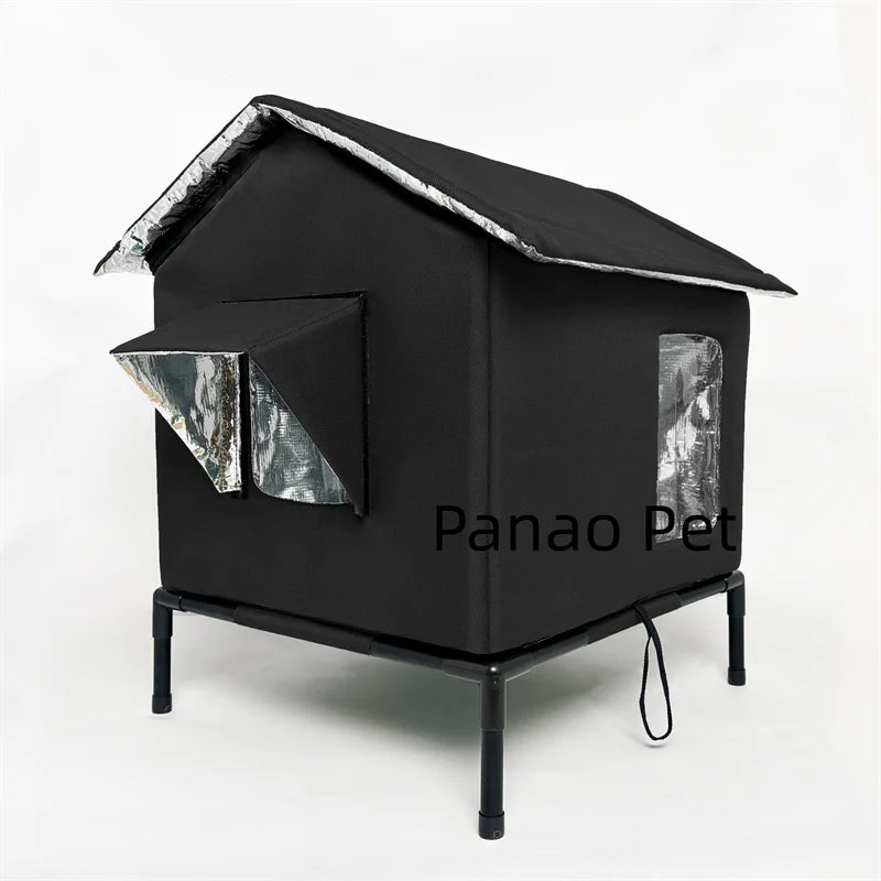 Winter Elevated Pet House-Bed Moisture-Proof Design Cat House Weatherproof for Indoor or Outdoor Use Fits Small or Medium Pets