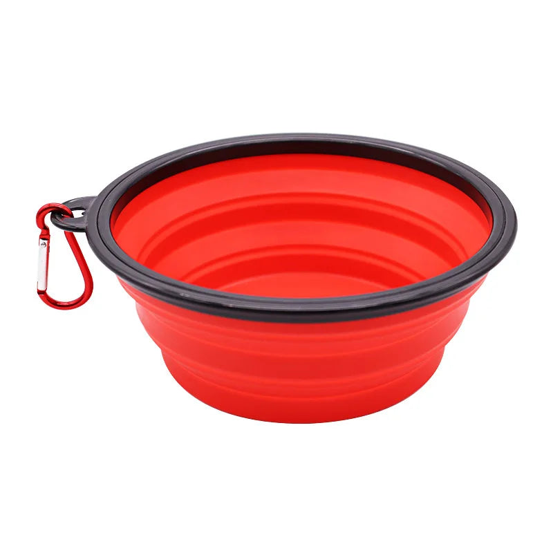 Folding Silicone Dog Feeder Bowl 2 In 1 Travel Dispenser