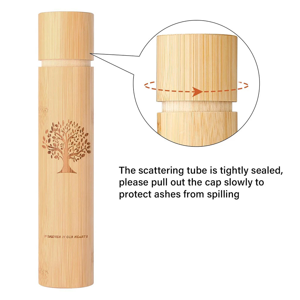 2Pcs/Set Bamboo Scattering Urn Set Small Bamboo Scattering Urns For Pets Ashes Cremation Ashes Tube Urns For Dog Cat Pet Ashes
